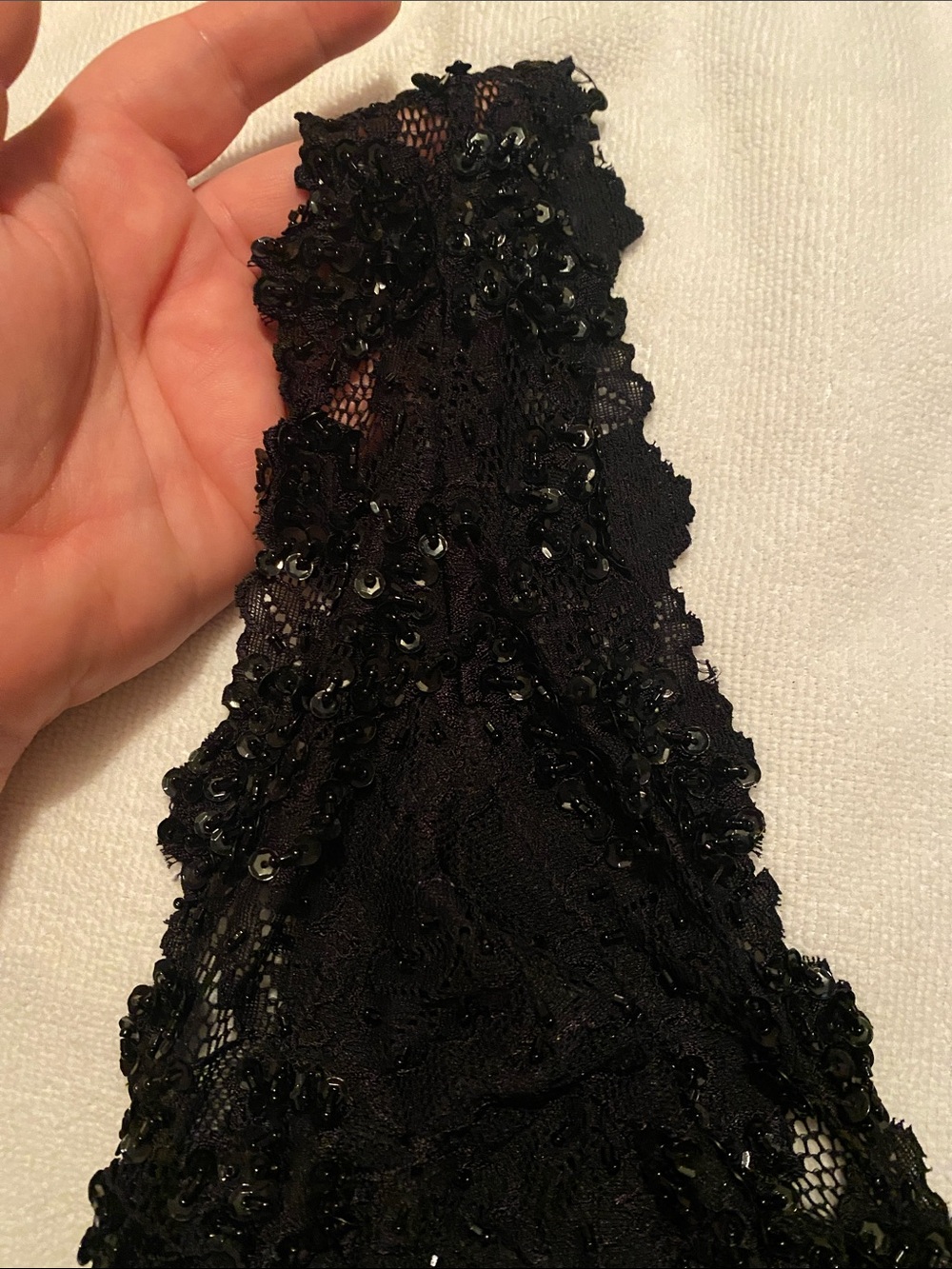 bebe Black Lace Bralette with Beaded Detail - Picture 6 of 6